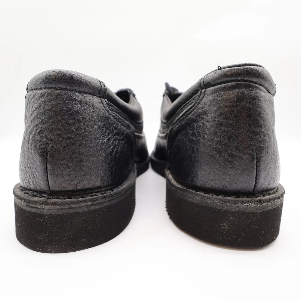 Rucks Work Shoes Mens 10 Black Leather Vintage Steel Toe Oxford W4570 NOS